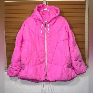 Free People Puffer Jacket Bumble gum Pink Women’s Size Small